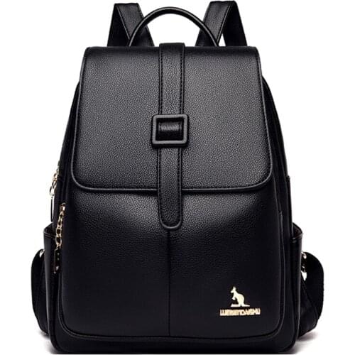 Fashion Backpack For Women Soft PU Leather Ladies Tote Luxury Designer Women Bags Large Capacity Schoolbag For Teens And Girls