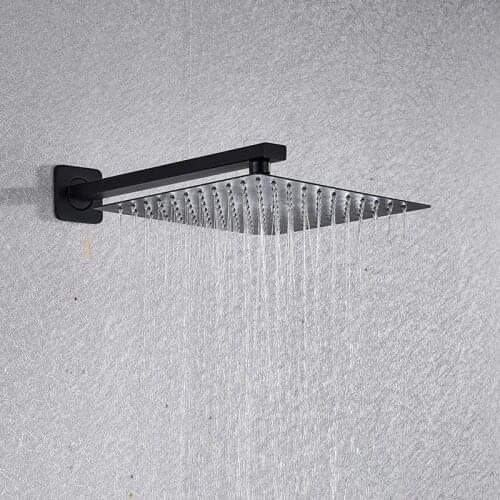 Vidric Matte Black LED Digital Display Shower Faucet Set Rain Waterfall Black Bathtub Shower System LCD Digital Shower Bath Mixe