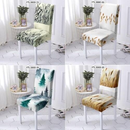 Painted forest flowers dining chairs chair cover chair covers dining room office chair comedor 4 sillas cover chair Armchair