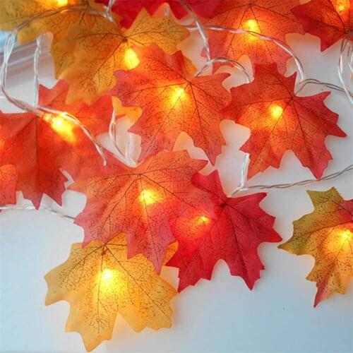 Battery Powered 10/20 Leds Maple Leaf Home Fairy Decoration Warm White Atmosphere Lighting for Party,Birthday,Bar