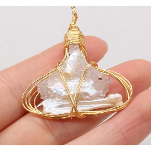 New Style Natural Freshwater Pearl Irregular Winding Pendant For Jewelry Making DIY Necklace Bracelet Accessory