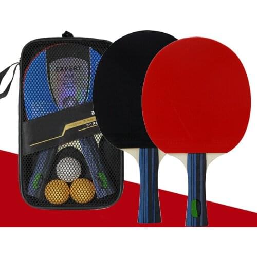 Professional Carbon Fiber Table Tennis Racket Blade Rubber Double Face Pimples-in Ping Pong Rackets With Bag
