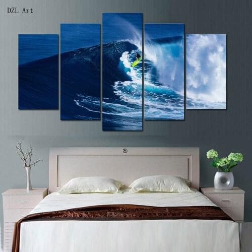 Drop shipping 5 sets/panels surf Print on Canvas large canvas painting for bedroom Wall Art for Home Decor