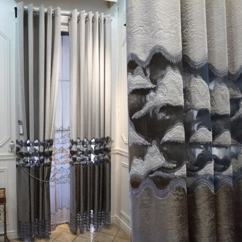 Luxury Hollow Embroidery High-end Atmosphere European New Chinese Simple Modern Curtains for Living Room Curtains