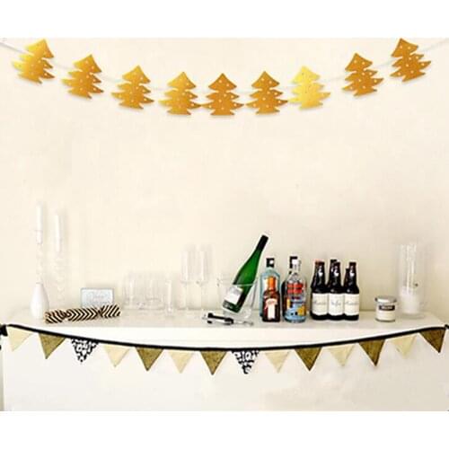 Christmas trees Happy New Year For 2019 Banner Christmas Paper Garland Ornament Christmas Decorations For Home Xmas Favors