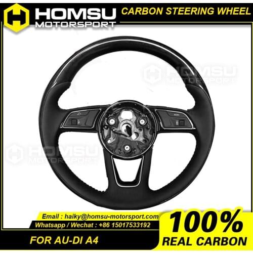 Carbon Fiber Flat Bottom Steering Wheel For audi 2018 A4 Carbon Fiber Flat Bottom Steering Wheel