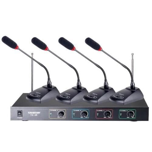 Takstar TC-4R 4-channel VHF Wireless Microphone System (1-Receiver+4-TH) Supplied with one receiver and four transmitters