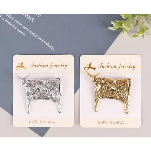Silver/gold Vintage Cattle Brooches For Women Unisex Animal New Year Brooch Jewelry Accessories
