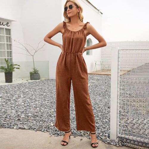 Plus Size Jumpsuit Women Summer Sleeveless Backless High Waist Rompers Female Elegant Temperament Womens Clothing