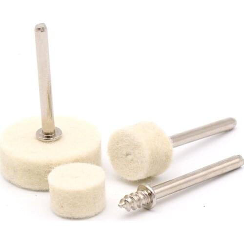 10PCS 13/25mm Wool Felt Polishing Buffing Wheel Burr Pad 1/8'' Shank for Dremel Rotary