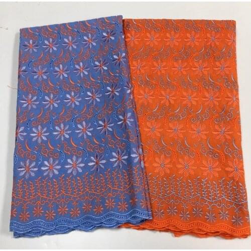 2.5+2.5yard Cotton Dry Lace Nigerian Cotton Lace Fabric African Swiss Voile Lace High Quality Swiss Voile Lace In Switzerland