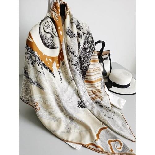 2021 Women Large Square Blanket Scarf Wraps Pashmina 30% Silk 70% Cashmere Winter Scarves Shawl Cape Foulard 135*135cm