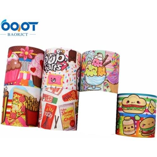3"(75mm)10Yards Cake Candy Thermal Transfer Printed Grosgrain Ribbons,Bow Cap DIY Handmade Accessories Decorations L-20522-420