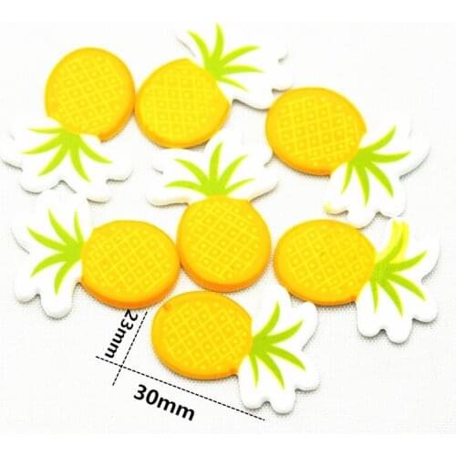 Flatback Acrylic Pineapple,Fruit Planar Slice,Resin Cabochons,Resin Miniatures,Home D.I.Y Supplies,23mmX30mm