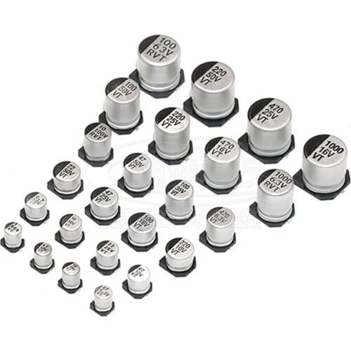 10pcs SMD 10V 16V 25V 35V 47UF 50V 100UF 220UF 470UF 1000UF 10UF 22UF 330UF 2200UF 150UF Aluminum electrolytic capacitor