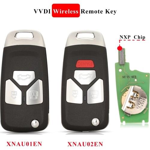 Xhorese XNAU01EN XNAU02EN For Audi Style Wireless VVDI Universal Flip Remote Key With 3/4 Button for VVDI Tool