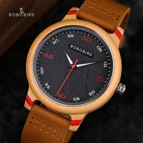 BOBO BIRD Luminous Hands Wood Watches Fashion Quartz Wristwatches Timepieces for Men and Women in Box Valentines Day Gift
