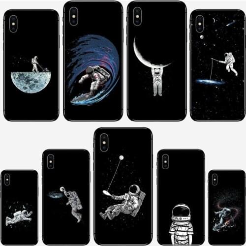Astronaut Black Case Phone Case for iPhone 11 12 mini pro XS MAX 8 7 6 6S Plus X 5S SE 2020 XR