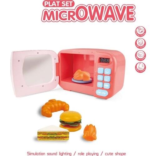 Mini Electric Microwave Oven Simulation Kitchen Toy Set Household Appliances Oven Children Pretend Play Toys Gifts