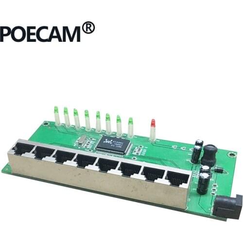 Ethernet Switch 8 Port Module PCBA Installtion Metal Case Machine Equipment Device Cabling boxes Super Category 5 network cable