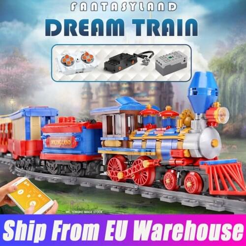 Mould King 12004 The MKingLand Dream Train MOC 71044 Remote Control City Train Toys Building Blocks Bricks Kids Christmas Gifts