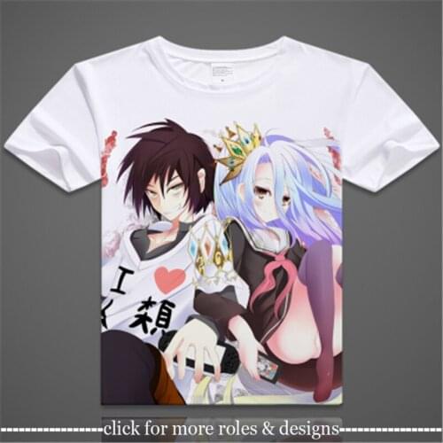 No Game No Life Stephanie Dola Cosplay Costume Cloth Adult Kids Child Short Sleeve T Shirt T-shirt