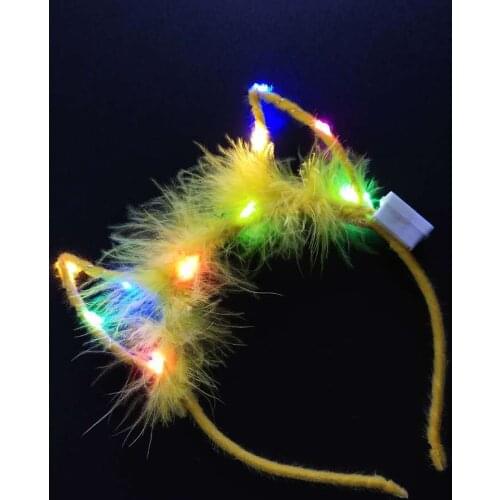 2021 New Horn Feather hairband Horn Glowing Headdress 10 Light Horn Hair Accessories Run the Rivers and Lakes spread wholesale