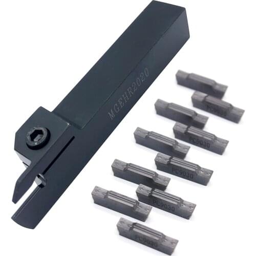 10pcs MGMN400 M NC3020 PC9030 Carbide Insert Grooving Turning Tool With 1pc MGEHR1616 2020 2525 -4 Groove CNC Tool Holder Set