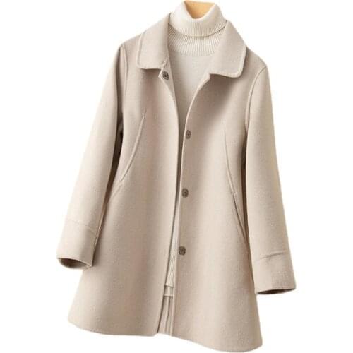 100% Wool Coat Autumn Short Double-sided Coats Female Woolen Jacket for Women Korean Womens Clothing Casaco Feminino WPY4054
