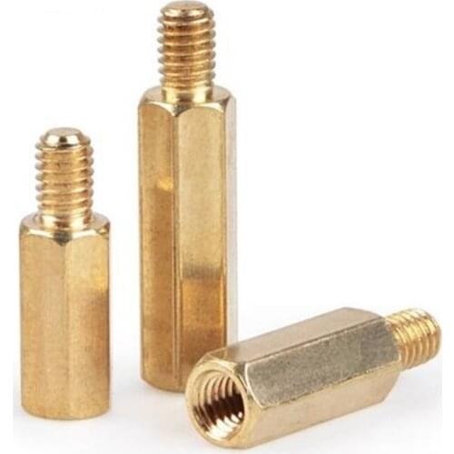M3 Single head hexagonal Copper Column Screws Combination Brass Bolts Male Female Hex Spacing Screw Nut Threaded Pillars Truss