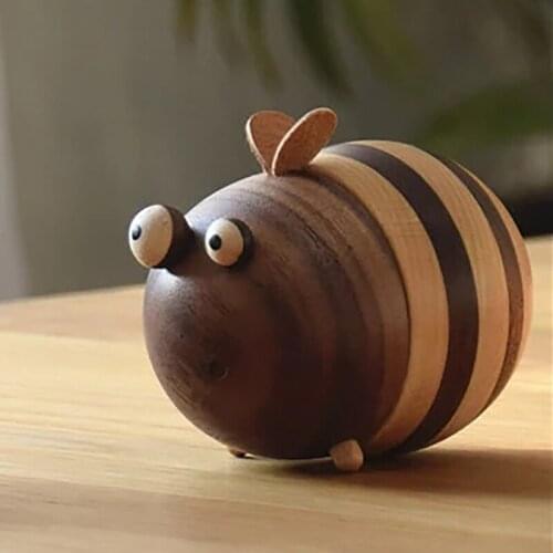 MLGB Home Creative Wood Bee Toothpick Holder Toothpick Box Home Living Room Dining Room Toothpick Storage Box for Toothpicks