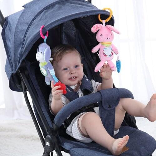 Soft Plush Rattles Baby Toys 0-12 Months Car Bed Cot Stroller Hanging Bell Toy Baby Mobile For Newborn Animal Bunny Comfort Doll