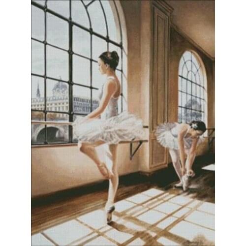 Mixed Stitch Girl Exercise Ballet Top Quality Embroidery Needlework 14CT Unprinted Cross Stitch Kit DIY Art Handmade Home Decor