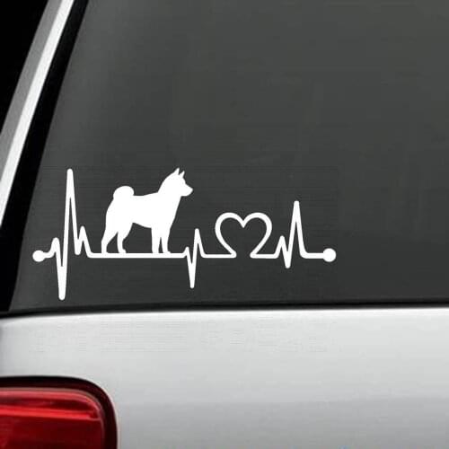 Shiba Inu Heartbeat Lifeline Dog Decal Sticker window Laptop Art 15cm