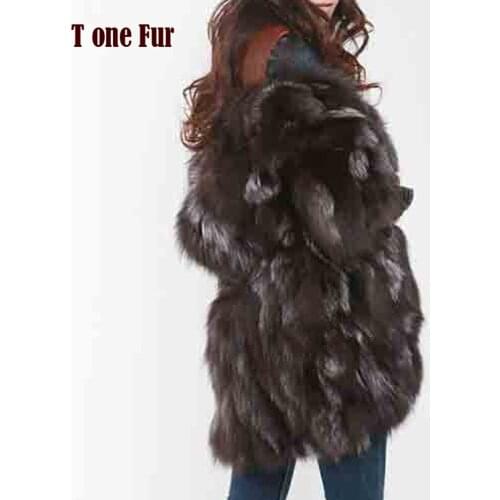 New Free Shipping New Fashion Women Fashion Real Natural Fox Fur Long Coat Jacket for Winter Warm Over Coat FP335