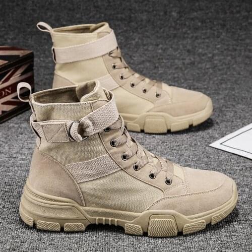 New Men Boots Shoes New Designer Spring Autumn Street Fashion Canvas High Tops Casual Shoes Short Desert Boots