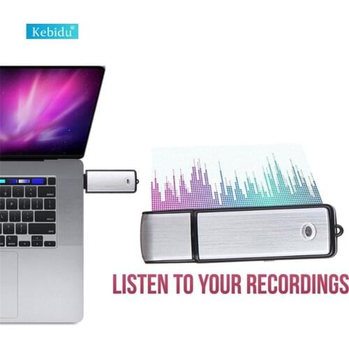 Kebidu USB mini professional Digital voice recorder A Key Recording conversations Protable Dictaphone Rechargeable 32GB/16GB