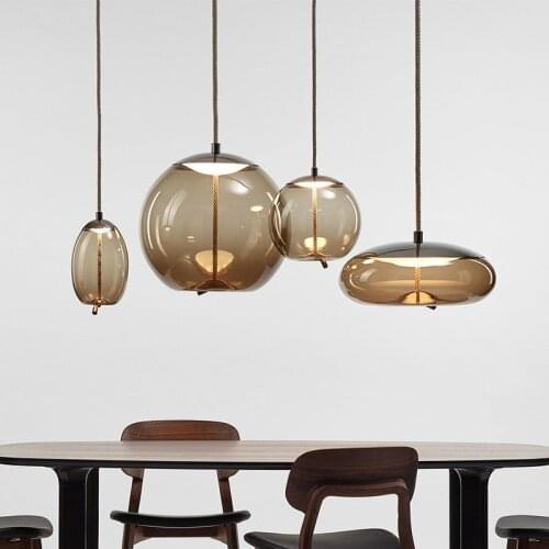 Modern Glass Pendant Light Scandinavian globe Pendant Lamp living room dinning room Luminaria Deco Lighting Fixture Lamps