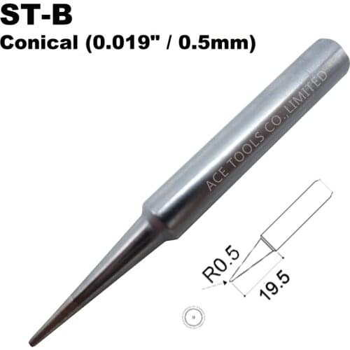 ST-B Soldering Tips Conical 0.5mm Fit WELLER SP40L SP40N SPG40 WP25 WP30 WP35 WLC100 Replace Iron Handle Nozzle Welding Bit
