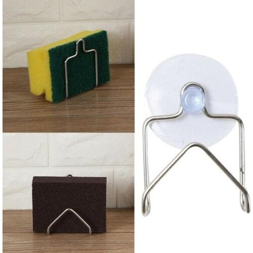 Stainless Steel Portable Suction Cup Drain Rack Cleaning Cloth Shelf Dish Drainer Sponge Holder Sink Rack Kitchen Accessories