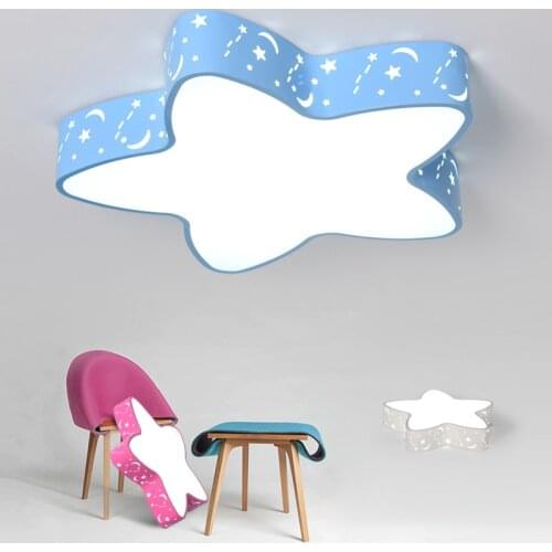 LED childrens room ceiling lamp eye protection boy girl bedroom lamp simple room creative cartoon five-pointed star lamp