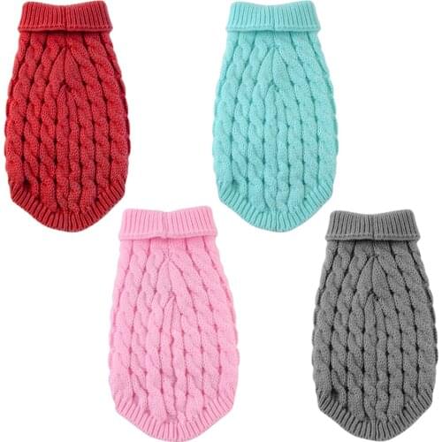 Warm Dog Cat Sweater Clothing Winter Turtleneck Knitted Pet Cat Puppy Clothes Costume For Small Dogs Cats Chihuahua Outfit Vest