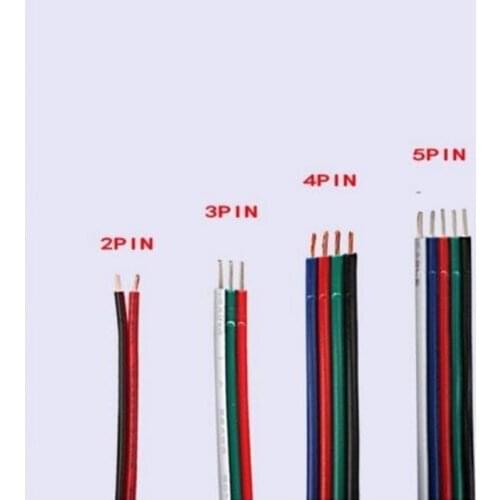 2/3/4/5 Pin AWG Extension Cable LED Strip Light Power Cord Wire for 12v 24v RGB RGBW LED Strip Tape String Connect Electric Wire