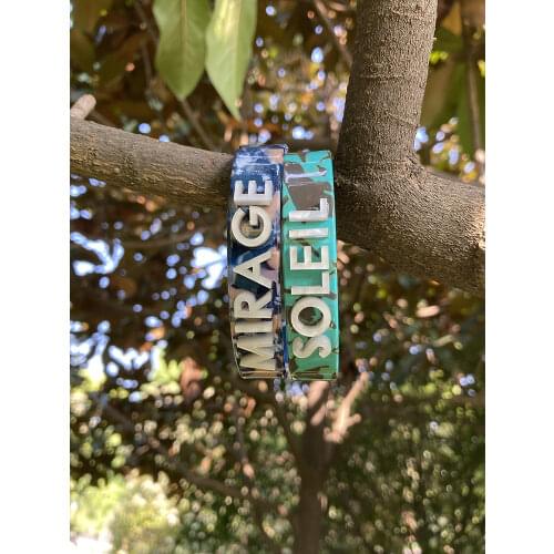 Flaneurplanet Inspirational Bracelet Personalized Gift Cuff Bangle With Pearl White Capital Letters