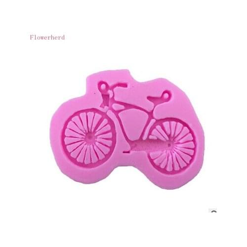 Bicycle Fondant Cake Decorating Tools Silicone Cake Mold Handmade Resin Flower Soft Clay Diy Chocolate Cake Mold Pastry Tool