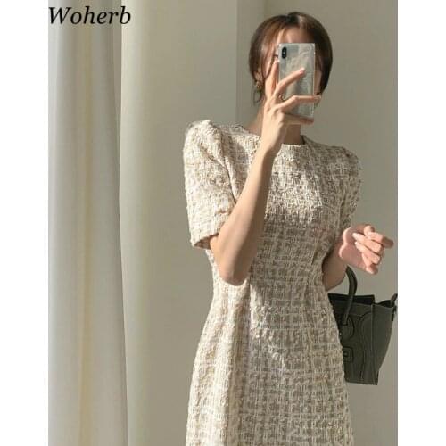 Модные платья в клетку Woherb China At AliExpress