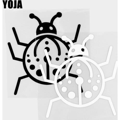 YOJA 14.4×14.9CM Cartoon Animals Lovely Ladybird Vinyl Decal Car Stickers Black/Silver 19C-0482