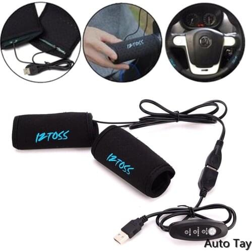 1 Pair Motorcycle Heated Grips USB Electric Hot Bicycle Motorbike Motorcross Handle Handlebar Warmer Removable Grips