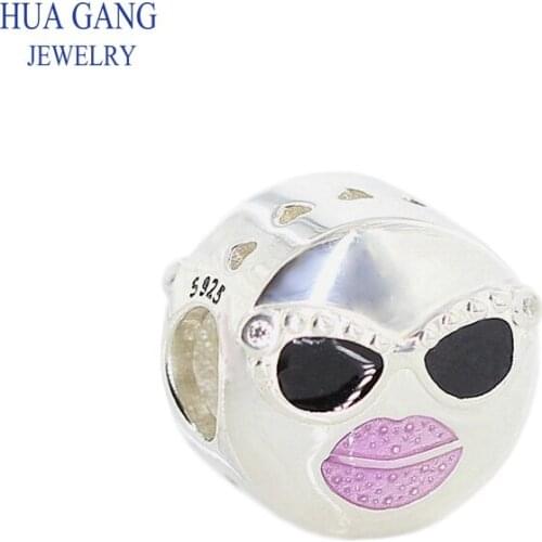 100% 925 Sterling Silver Stay Cool Multicolored Beads with Cubic Zirconia for popular Style Charm Bracelet Jewelry