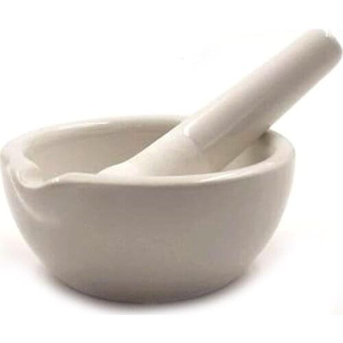 100mm Ceramic Mortar and Pestle Mixing Grinding Bowl Set DIY Tool White Milk Bowl Grinding Bowl Kitchen Tools & Gadgets WWO66